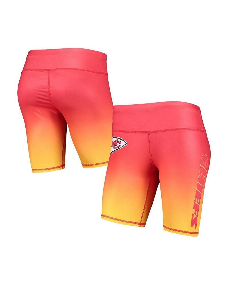 Women's Red Kansas City Chiefs Gradient Biker Shorts Red $26.54 Shorts