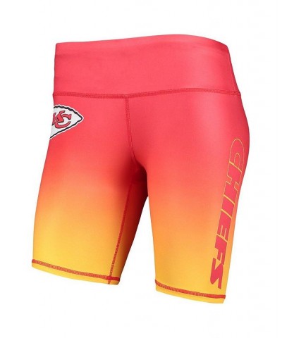 Women's Red Kansas City Chiefs Gradient Biker Shorts Red $26.54 Shorts