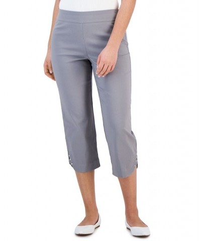 Petite Crisscross-Hem Capri Pants Gray $15.07 Pants