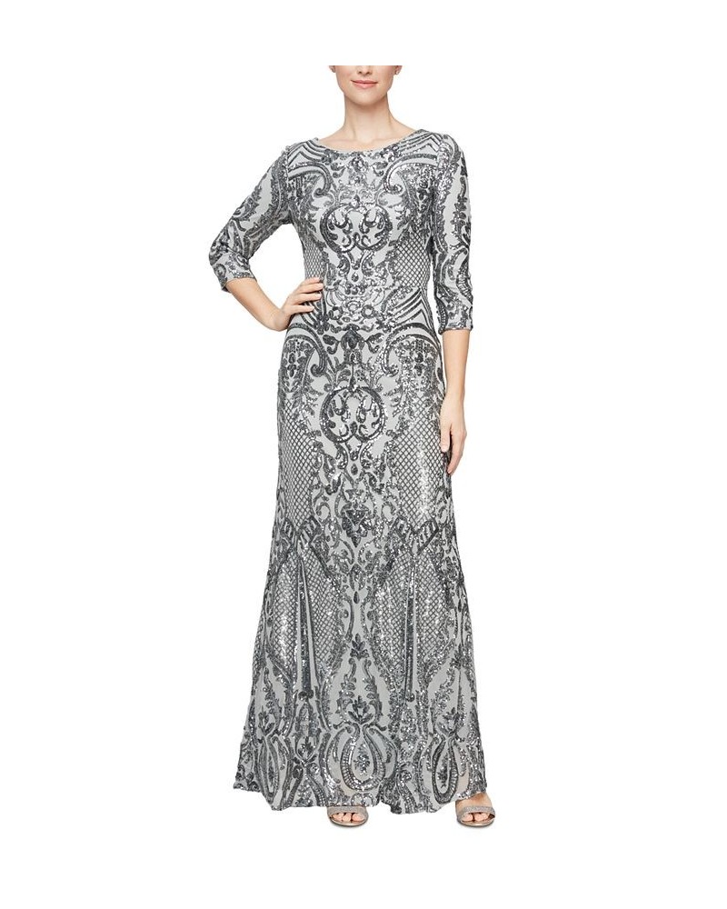 Sequined Mermaid Gown Ice Sage $123.60 Dresses