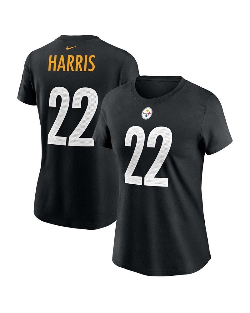 Women's Najee Harris Black Pittsburgh Steelers 2021 NFL Draft First Round Pick Player Name Number T-shirt Black $21.99 Tops