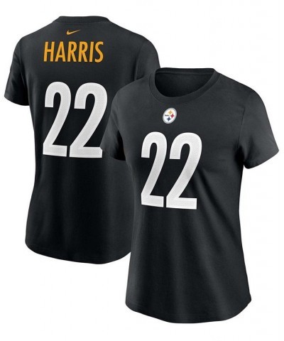 Women's Najee Harris Black Pittsburgh Steelers 2021 NFL Draft First Round Pick Player Name Number T-shirt Black $21.99 Tops