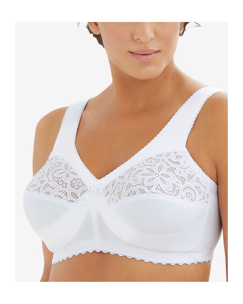 Women's Full Figure Plus Size MagicLift Cotton Wirefree Support Bra White $21.34 Bras