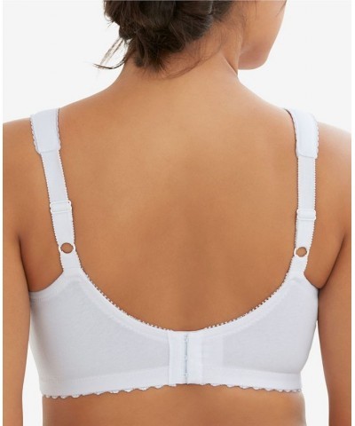 Women's Full Figure Plus Size MagicLift Cotton Wirefree Support Bra White $21.34 Bras