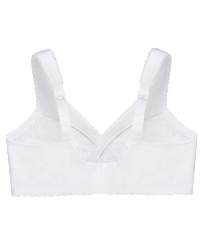 Women's Full Figure Plus Size MagicLift Cotton Wirefree Support Bra White $21.34 Bras