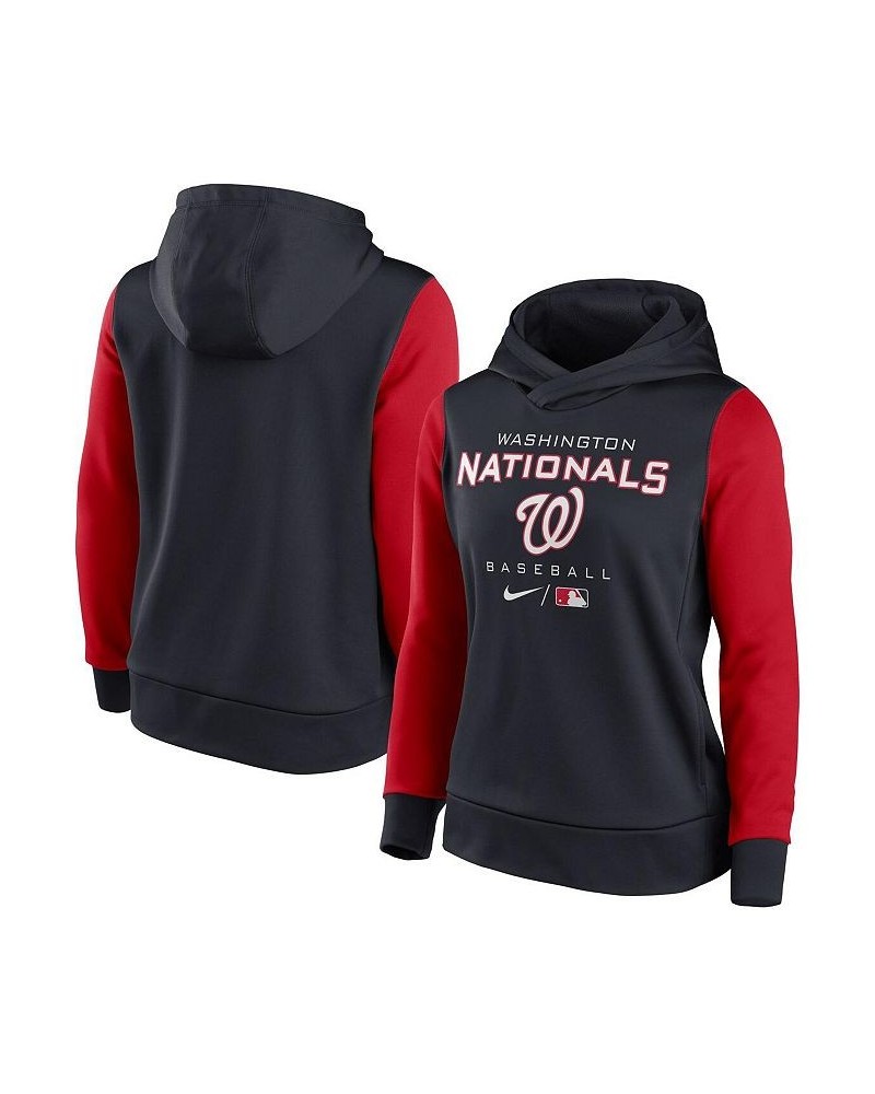 Women's Navy and Red Washington Nationals Authentic Collection Pullover Hoodie Navy, Red $47.69 Sweatshirts