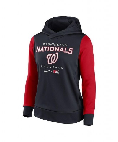 Women's Navy and Red Washington Nationals Authentic Collection Pullover Hoodie Navy, Red $47.69 Sweatshirts