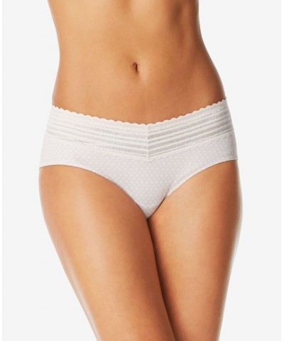 Warners No Pinching No Problems Dig-Free Comfort Waist with Lace Microfiber Hipster 5609J Canal Blue $9.74 Panty