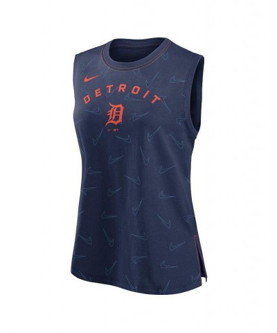 Women's Navy Detroit Tigers Muscle Play Tank Top Navy $25.99 Tops