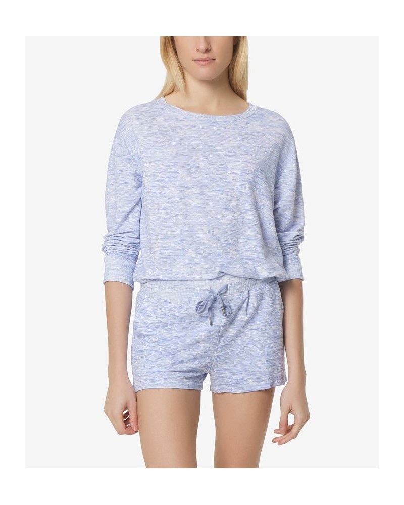 Women's French Terry Printed Pullover Top Iris $25.19 Tops