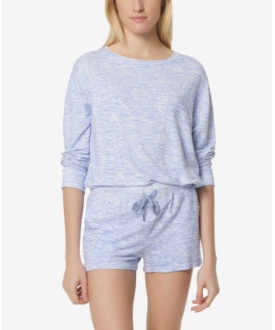 Women's French Terry Printed Pullover Top Iris $25.19 Tops