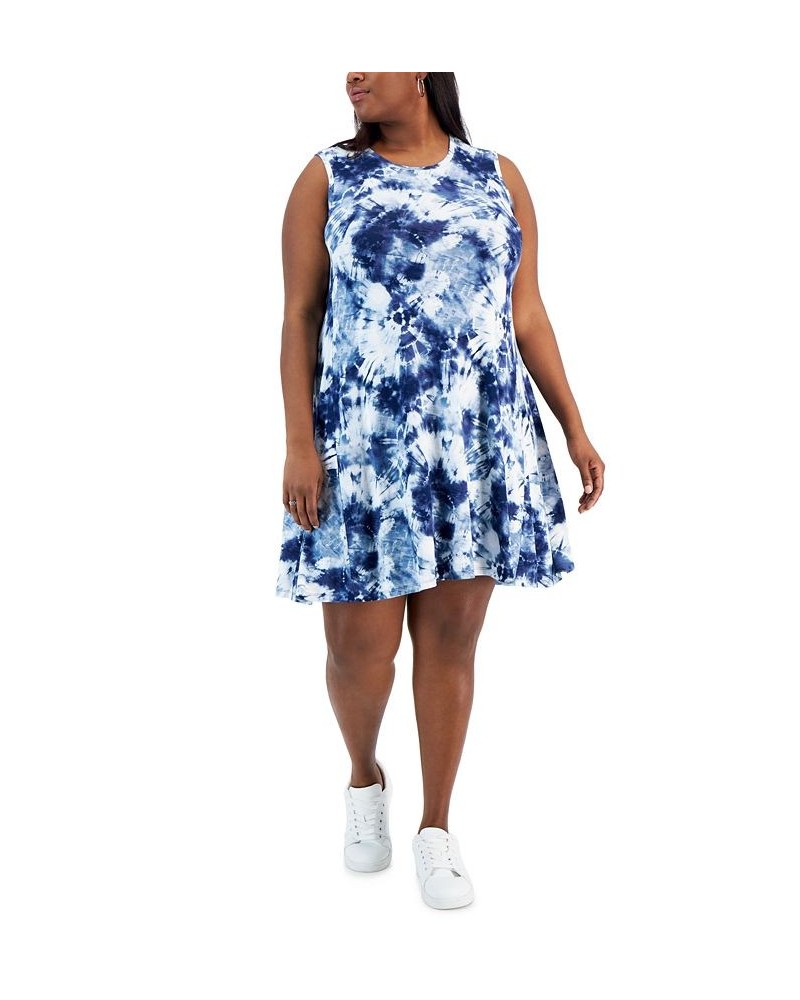 Plus Size Tie-Dyed Sleeveless Flip-Flop Dress Climbing Dye $37.53 Dresses