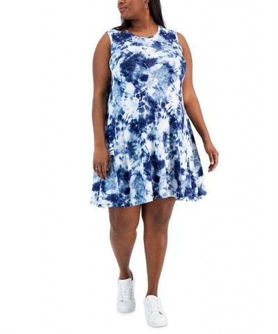 Plus Size Tie-Dyed Sleeveless Flip-Flop Dress Climbing Dye $37.53 Dresses