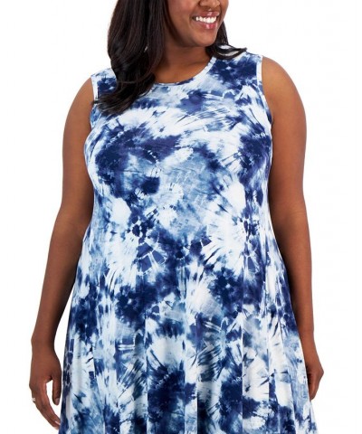 Plus Size Tie-Dyed Sleeveless Flip-Flop Dress Climbing Dye $37.53 Dresses