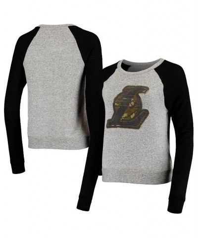 Women's Branded Gray Prestige Camo Raglan Crew Neck Sweatshirt Gray $34.79 Sweatshirts