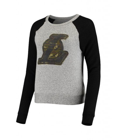 Women's Branded Gray Prestige Camo Raglan Crew Neck Sweatshirt Gray $34.79 Sweatshirts