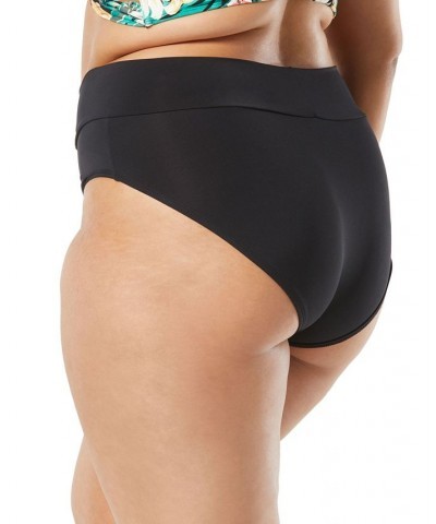 Women's Serene V-Waist Crossover Bikini Bottoms Black $28.52 Swimsuits