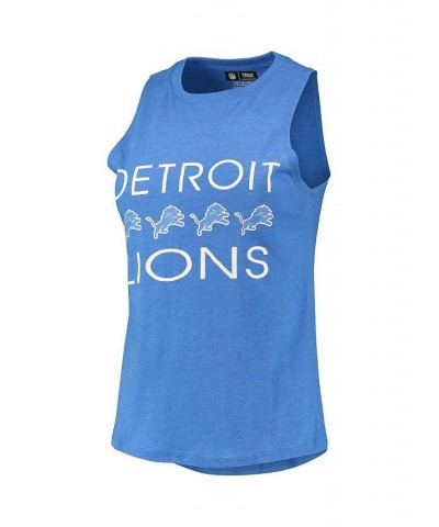 Women's Silver Blue Detroit Lions Muscle Tank Top and Pants Sleep Set Silver, Blue $35.00 Pajama