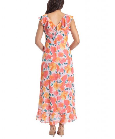 Petite Printed Ruffled Faux-Wrap Maxi Dress Blush/Pink $32.70 Dresses