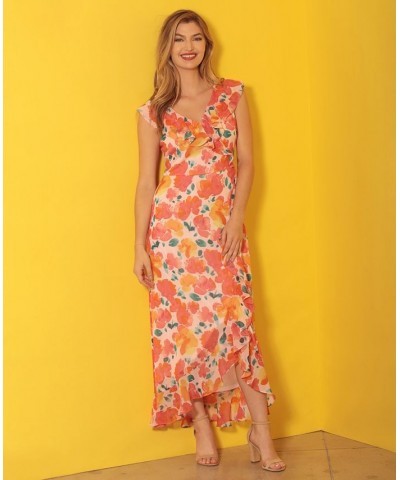 Petite Printed Ruffled Faux-Wrap Maxi Dress Blush/Pink $32.70 Dresses