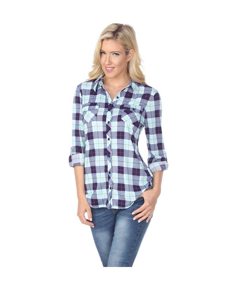 Women's Oakley Stretchy Plaid Top Green $26.04 Tops