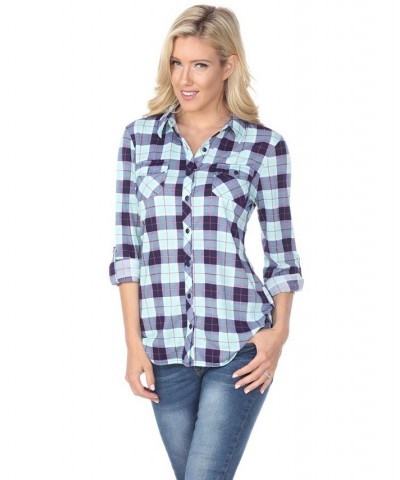 Women's Oakley Stretchy Plaid Top Green $26.04 Tops