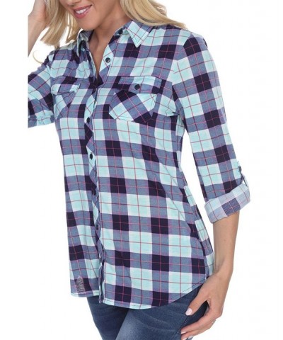 Women's Oakley Stretchy Plaid Top Green $26.04 Tops