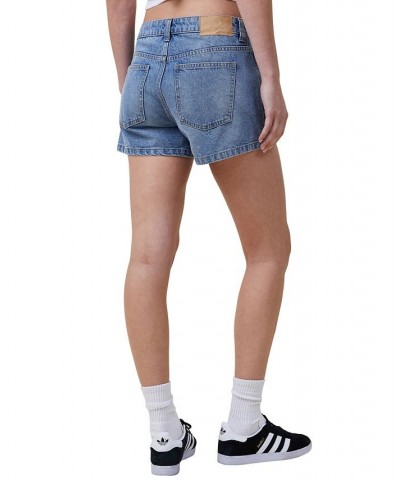 Women's Mini Cargo Denim Shorts Surfers Blue $28.59 Shorts