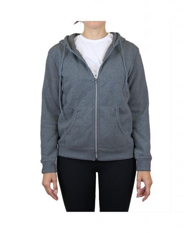 Women's Fleece-Lined Zip Hoodie Charcoal $21.60 Sweatshirts