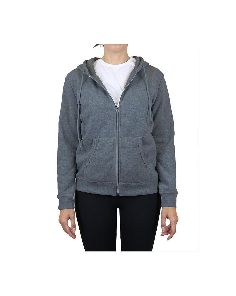 Women's Fleece-Lined Zip Hoodie Charcoal $21.60 Sweatshirts