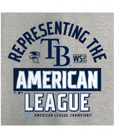 Women's Heathered Gray Tampa Bay Rays 2020 American League Champions Locker Room V-Neck T-shirt Heathered Gray $24.29 Tops