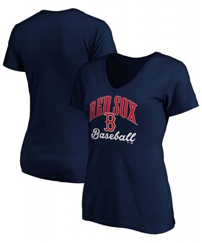 Women's Navy Boston Red Sox Victory Script V-Neck T-shirt Navy $18.40 Tops