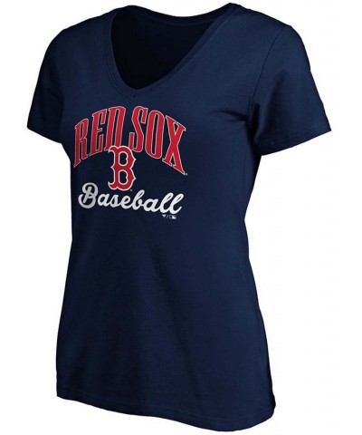 Women's Navy Boston Red Sox Victory Script V-Neck T-shirt Navy $18.40 Tops