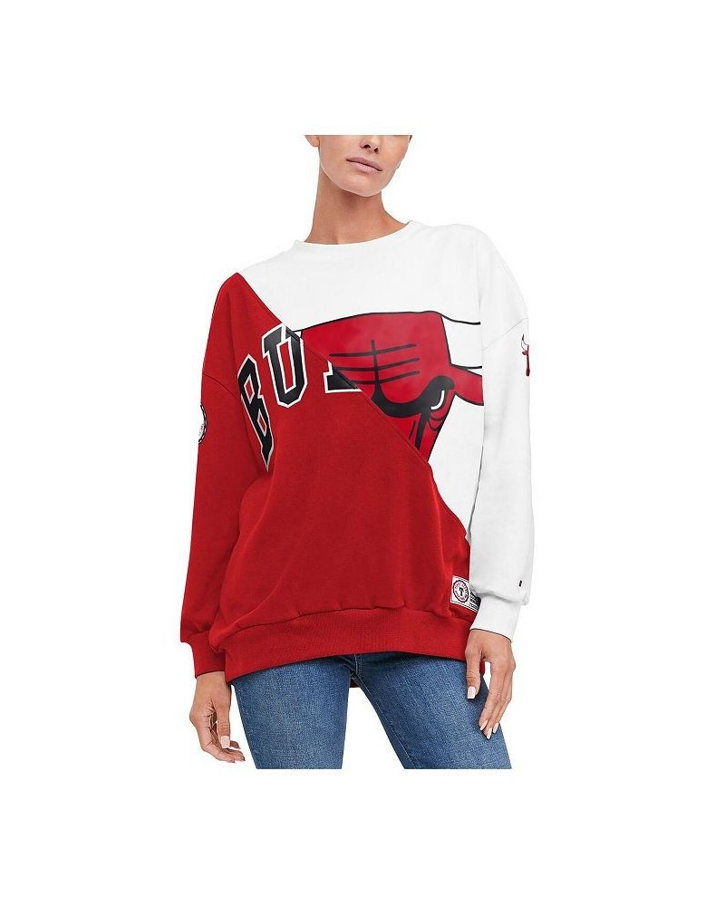 Women's Red White Chicago Bulls Ariel Pullover Sweatshirt Red, White $35.70 Sweatshirts