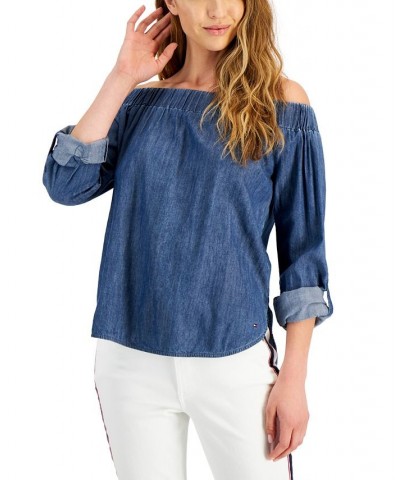 Women's Off-The-Shoulder Chambray Top Benson $37.59 Tops