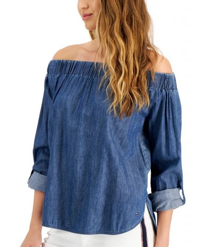 Women's Off-The-Shoulder Chambray Top Benson $37.59 Tops