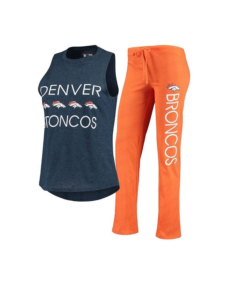 Women's Orange Navy Denver Broncos Muscle Tank Top and Pants Sleep Set Orange, Navy $37.79 Pajama