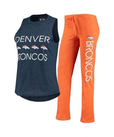 Women's Orange Navy Denver Broncos Muscle Tank Top and Pants Sleep Set Orange, Navy $37.79 Pajama