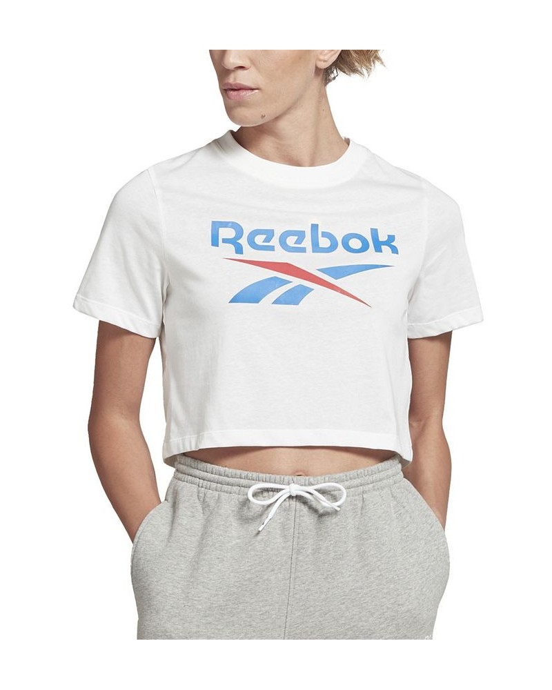 Women's Identity Logo Cropped T-Shirt White $18.20 Tops