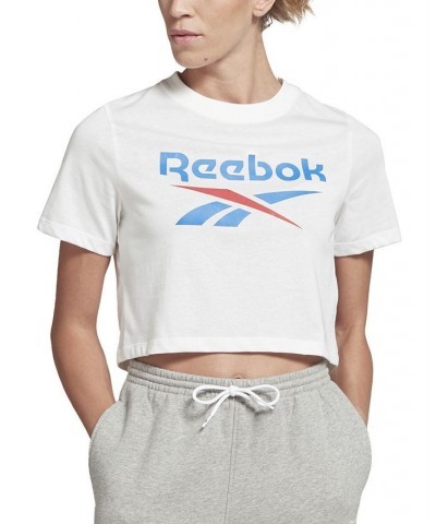 Women's Identity Logo Cropped T-Shirt White $18.20 Tops