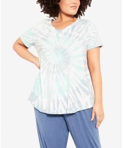 Plus Size Miya Tie Dye Top Aqua $35.88 Tops