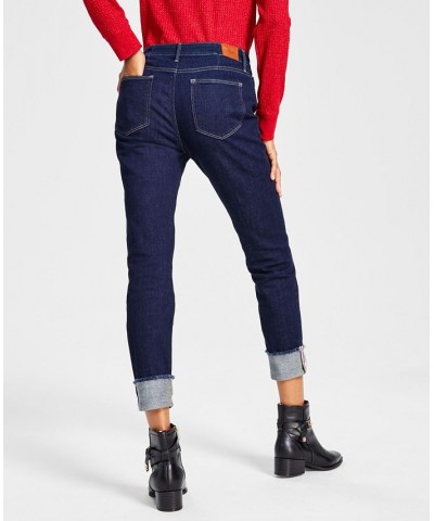 Women's Tribeca TH Flex Raw-Cuff Skinny Jeans Blue $27.83 Jeans