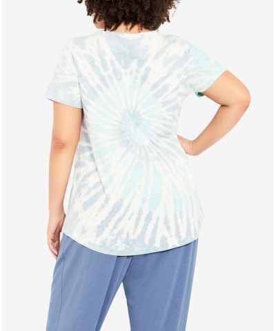 Plus Size Miya Tie Dye Top Aqua $35.88 Tops