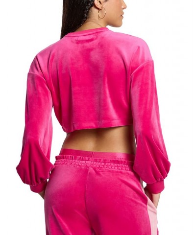 Women's Cropped Logo Sweatshirt Pink $31.70 Sweatshirts