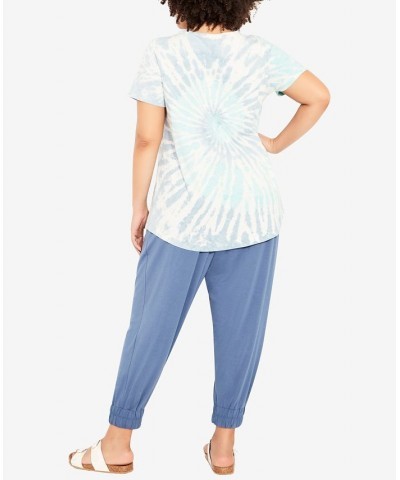 Plus Size Miya Tie Dye Top Aqua $35.88 Tops