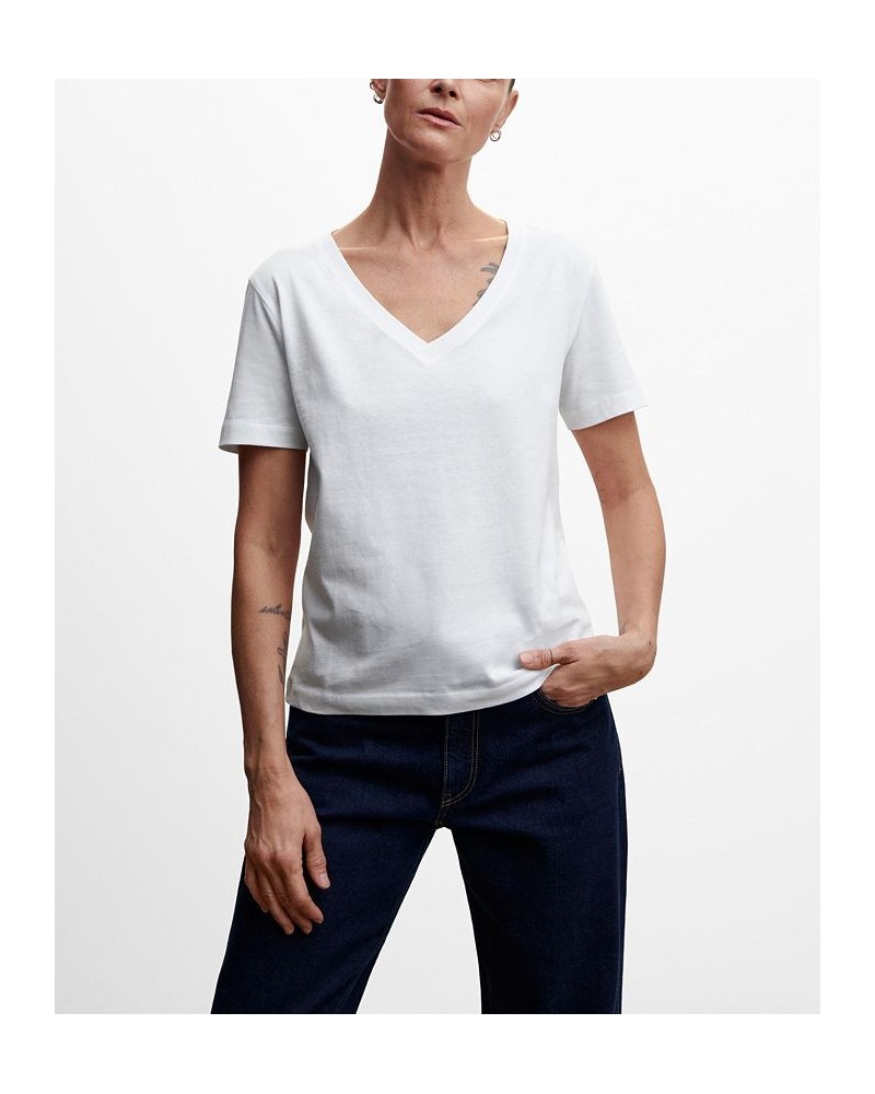 Women's Essential Cotton-Blend T-shirt White $11.18 Tops