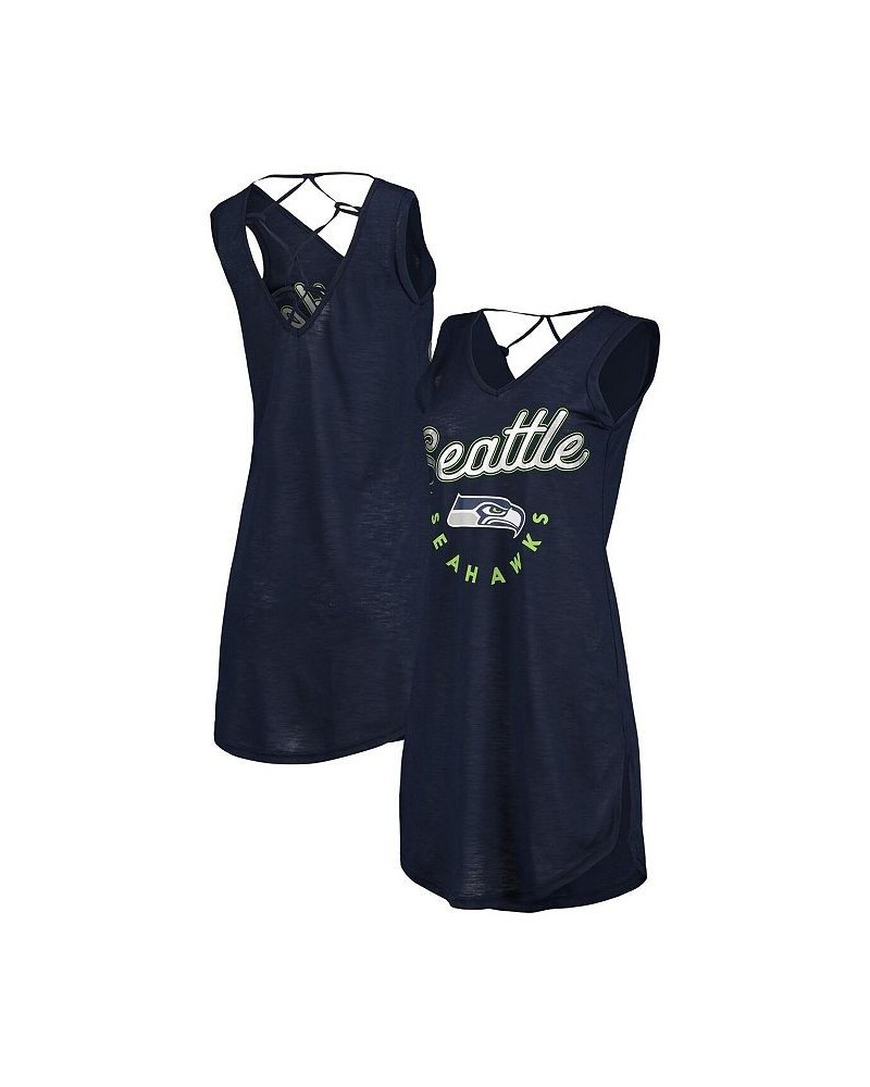 Women's College Navy Seattle Seahawks Game Time Swim V-Neck Cover-Up Dress Navy $25.47 Swimsuits