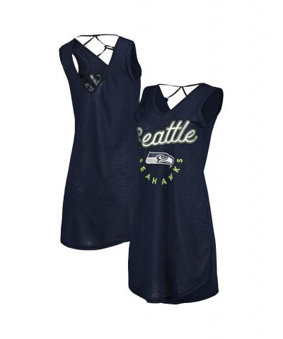 Women's College Navy Seattle Seahawks Game Time Swim V-Neck Cover-Up Dress Navy $25.47 Swimsuits