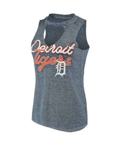 Women's Navy Detroit Tigers Loyalty Choker Neck Tank Top Navy $20.89 Tops