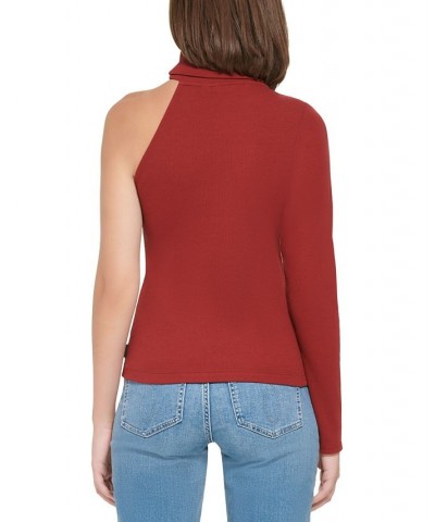 Women's One-Shoulder Turtleneck Top Syrah $18.28 Tops